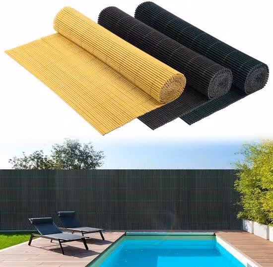 Pannello divisorio in PVC, dimensioni 6x5 metri, ideale per giardino e terrazza, resistente al vento e alle intemperie, con protezione UV, colore verde