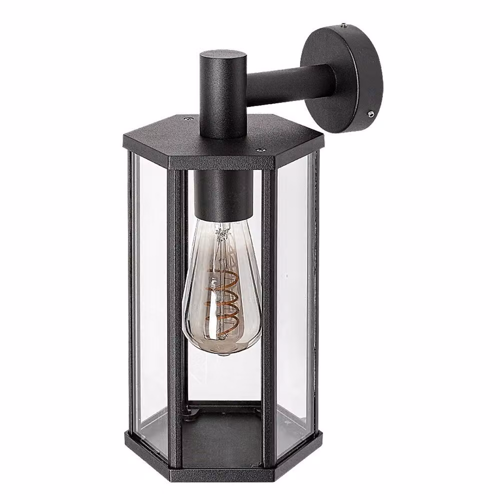 Rabalux 7238 Applique da esterno Dubrovnik, E27, alluminio, nero, classico, IP44, 31cm