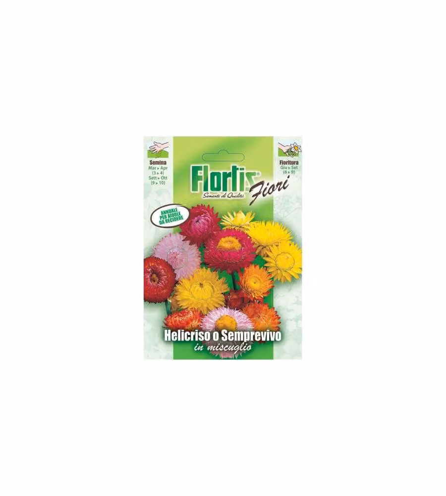 Flortis Sementi Fiori - Helicriso Semprevivo Mix - Busta per Semina