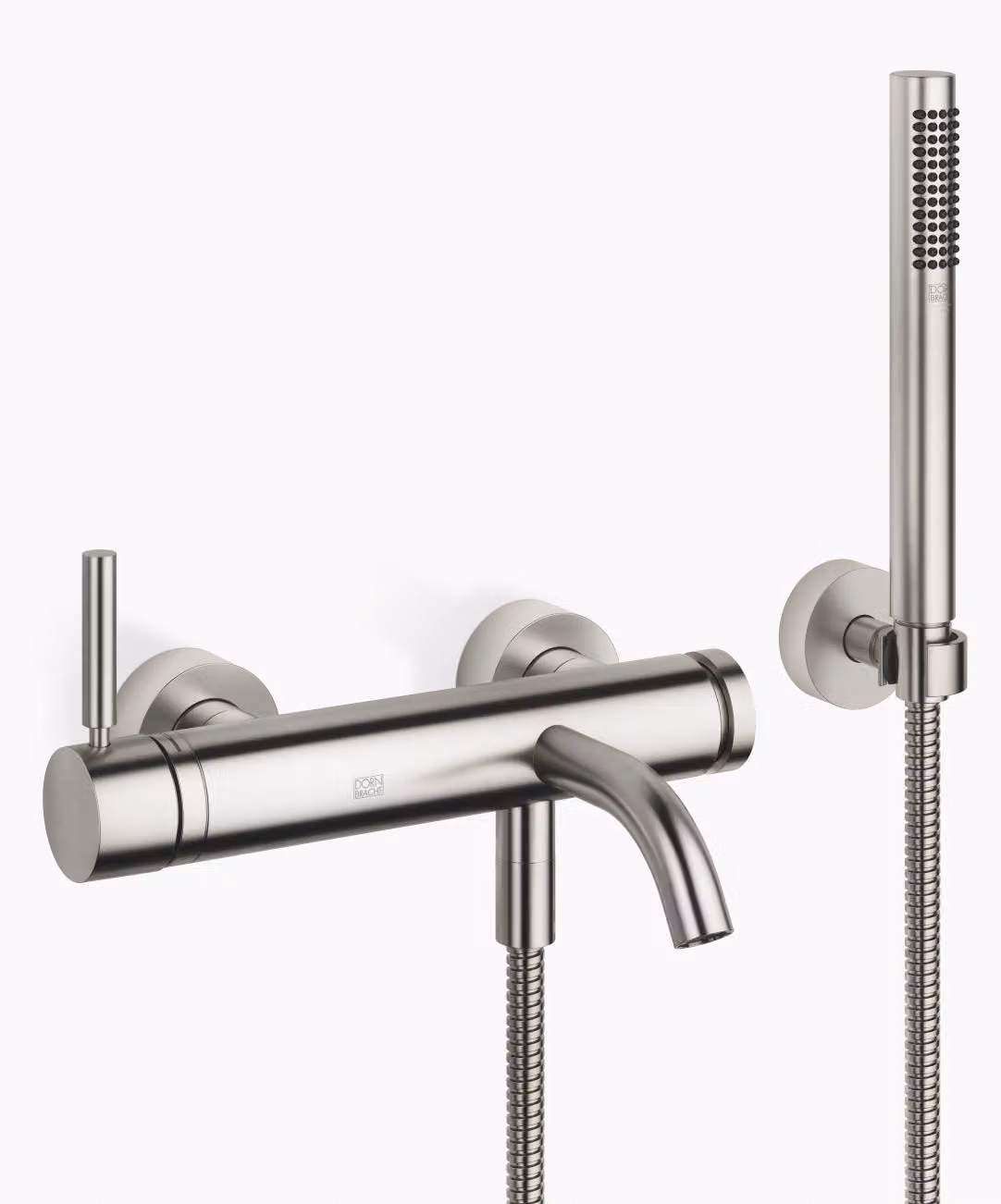 Dornbracht META Mitigeur monocommandé pour bain, pour montage mural, avec flexible de douche, saillie 202mm, 33233660-06, 33233660-06
