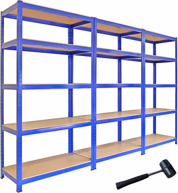 Scaffalatura da Garage e Officina Monster Shop in Acciaio Blu L/P/H: 120 x 60 x 180 cm