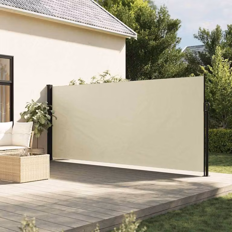 vidaXL Tenda da Sole Laterale Retrattile Beige L: 600 cm, H: 180 cm