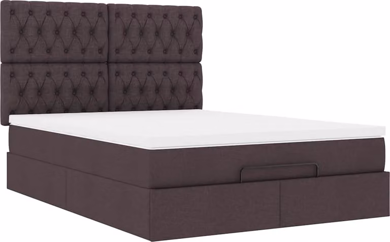 Struttura Letto Pouf con Materasso 140x190 cm in Tessuto