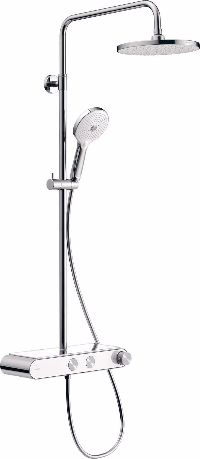 Sistema doccia Planchet 1050, 2 uscite, cromo/bianco, da montare a parete