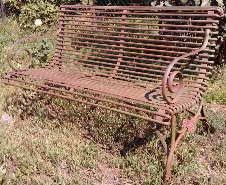 Casa Padrino panca da giardino a 2 posti in ferro battuto - panca da giardino con gambe ad artiglio