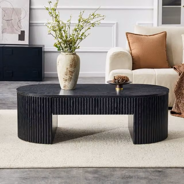 Tavolino da caff¨¨ moderno ¨C Minimal ¨C nero, struttura in legno con cassetto, per salotto soggiorno, 50x80x40cm