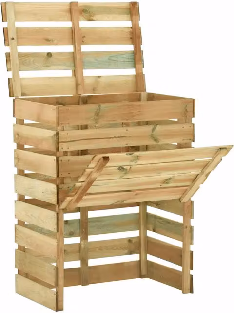 Set di 2 compostiere da giardino vidaXL in pino impregnato, colore verde o marrone, L/P/H: 80 x 50 x 100 cm