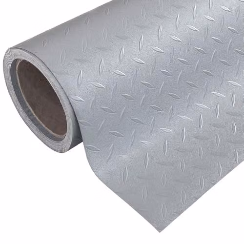 emmevi Rotolo Passatoia Copri Pavimento Gomma Pvc Ruvida Antiscivolo Tappeto Lamiera Isolante Grigia 100x1200 cm