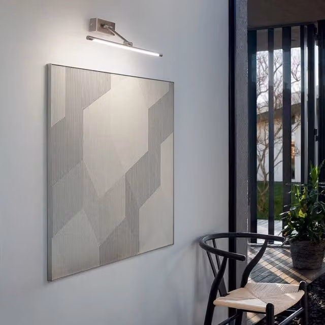 Lampada a Parete GAP450N Gealuce in Metallo Nickel Satinato, LED 10W 4000K, Luce Indiretta, Diffusore Sintetico, IP20, Design Moderno - Gealuce