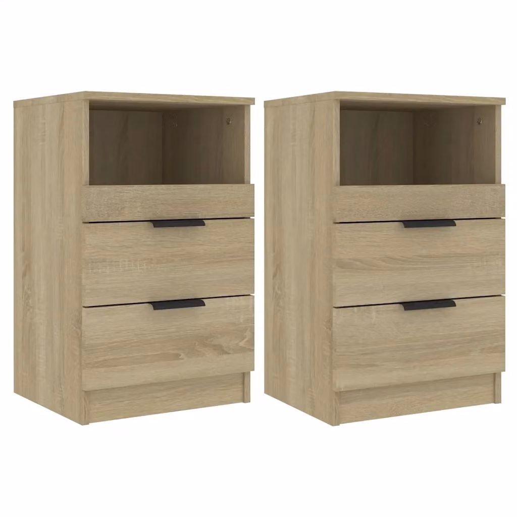 Set di 2 comodini moderni vidaXL in legno Rovere Sonoma color beige – 2