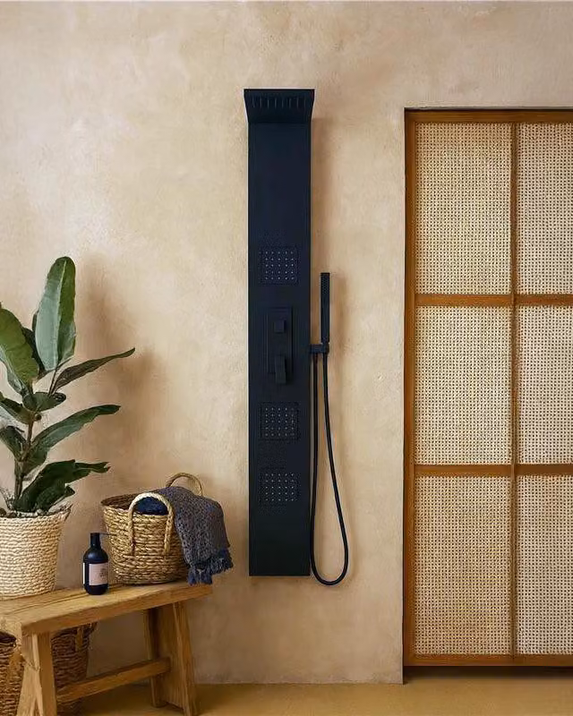 Pannello doccia idromassaggio Ibiza quadro in alluminio nero
