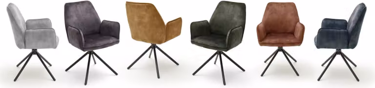 Sedia da pranzo, sedia girevole imbottita, sedia imbottita, sedia da cucina, sedia, seduta "Ottawa II" (set da 2) antracite