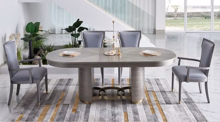 Design Esstisch Holz Stein Tisch Moderne Esstische Möbel 221x95 Tische Holz