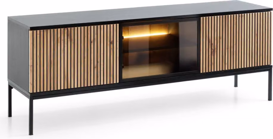 Tavolino per TV ILARIA - nero / rovere wotan
