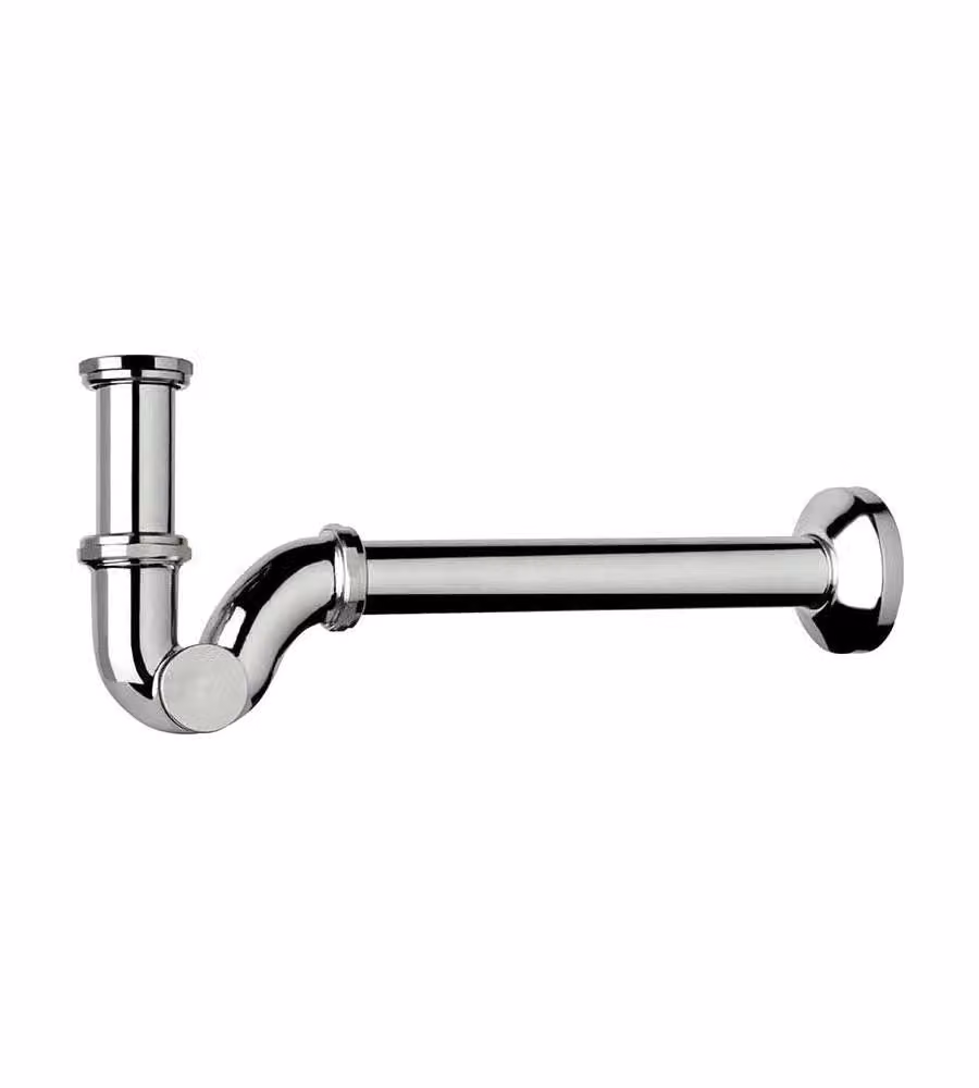 IDRO BRIC Sifone A Esse Metallo Cromato 1" x 26 per Bidet Senza Piletta