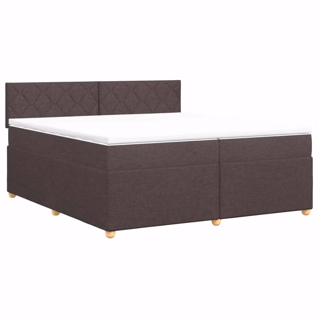 Letto box spring con materasso ibrido vidaXL marrone e bianco L/P/H: 200 x 200 x 34,5 cm – 2