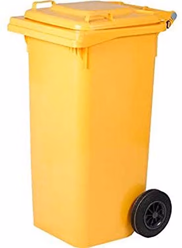 Bidone Quadro per spazzatura 240 l Giallo Ics