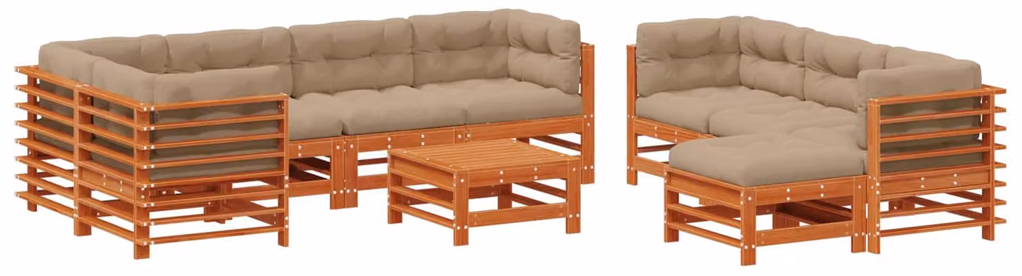 Set Lounge da Giardino 10 pcs Marrone Cerato