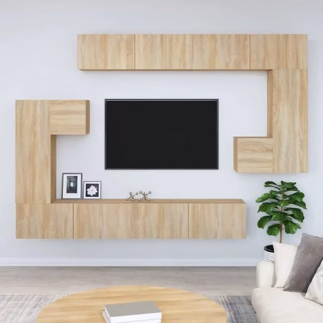 Mobile Porta TV a Parete-Mobile per TV-Credenza TV Rovere Sonoma in Legno Multistrato 107464