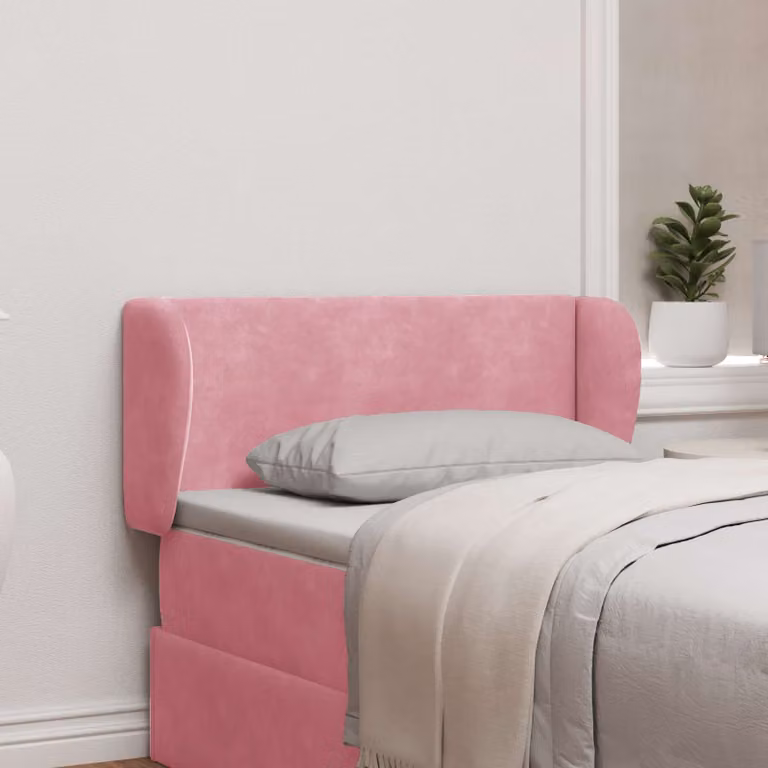 vidaXL Testata del Letto Imbottita in Velluto Rosa con Design Moderno