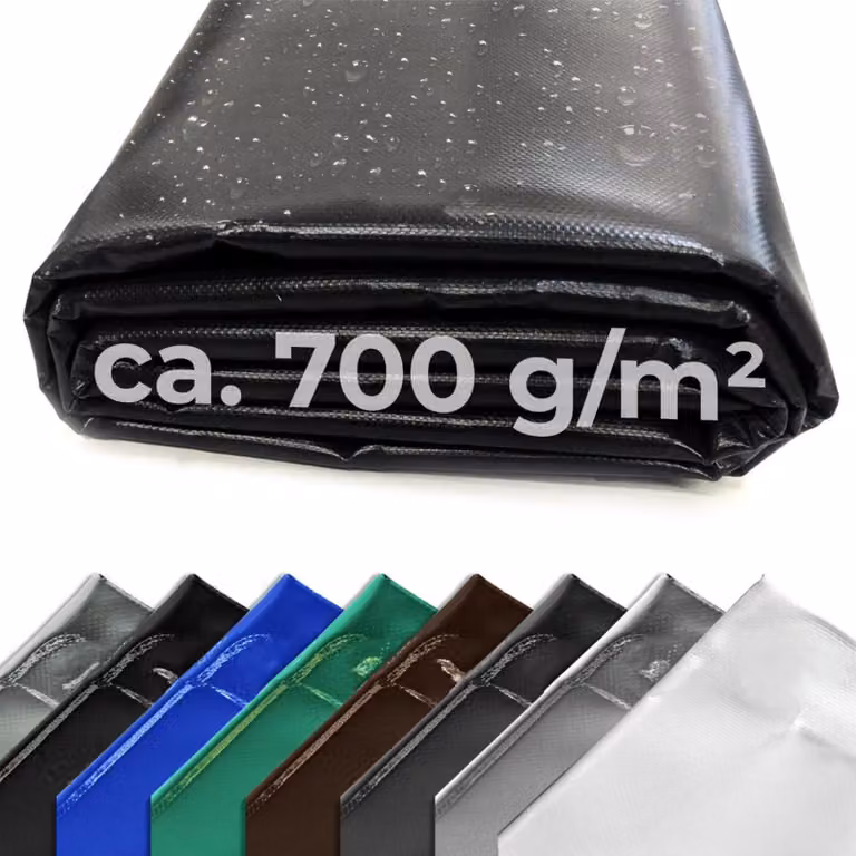 Telo in PVC di alta qualità, 700 g/m², colore nero