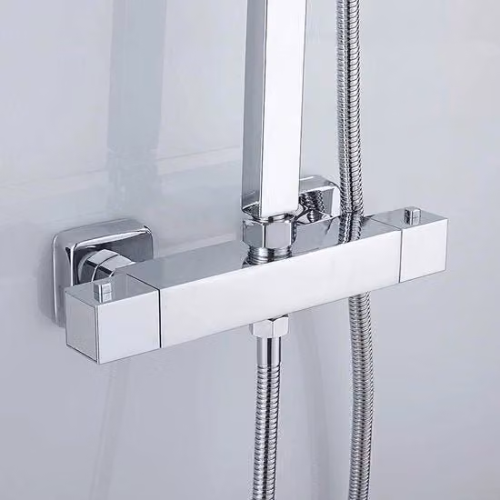 Douchethermostaat con Interruttore di Sicurezza e Connettori in Ottone - Ideale per Ogni Bagno