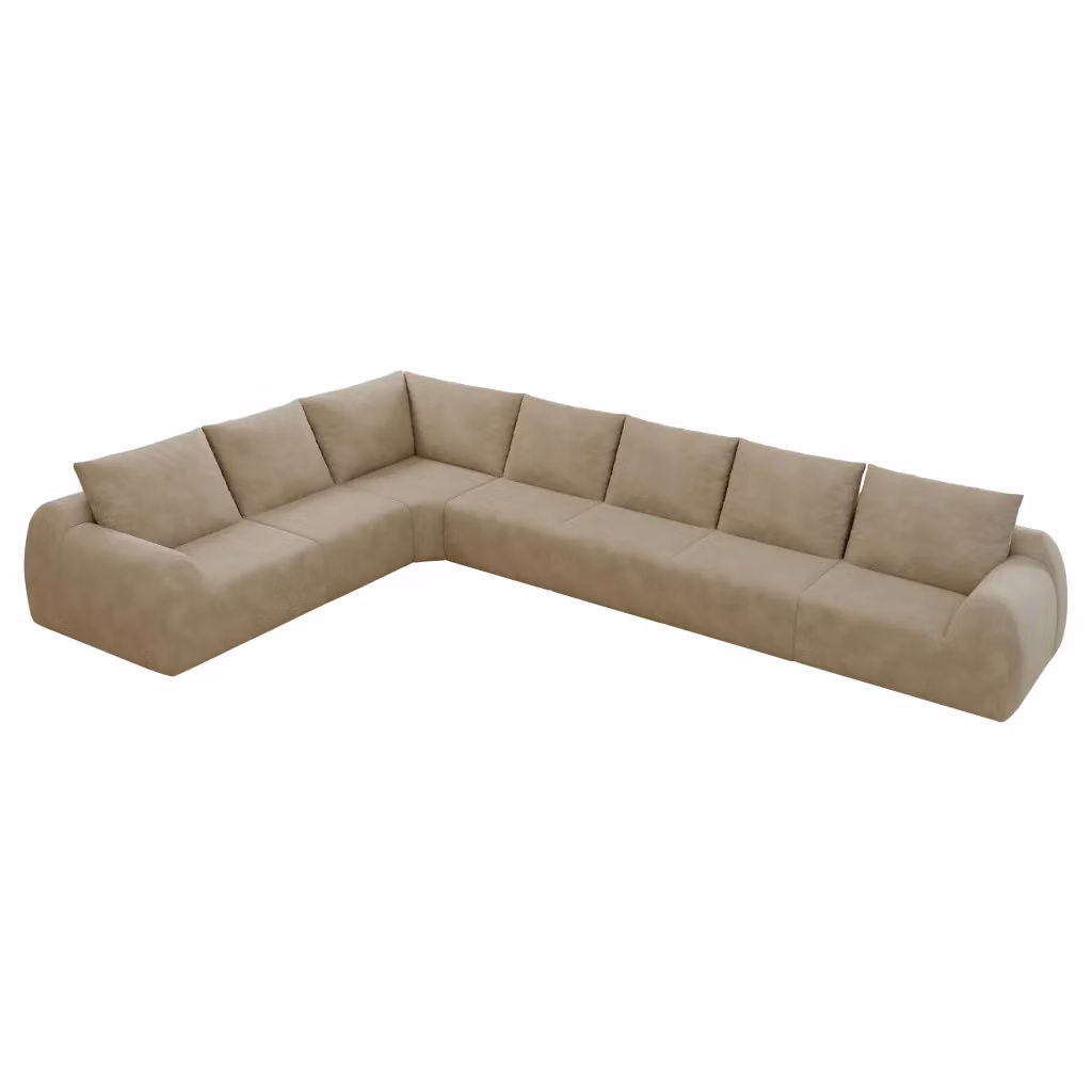 Divano angolare a L Minimal in tessuto color beige per il tuo soggiorno – 2