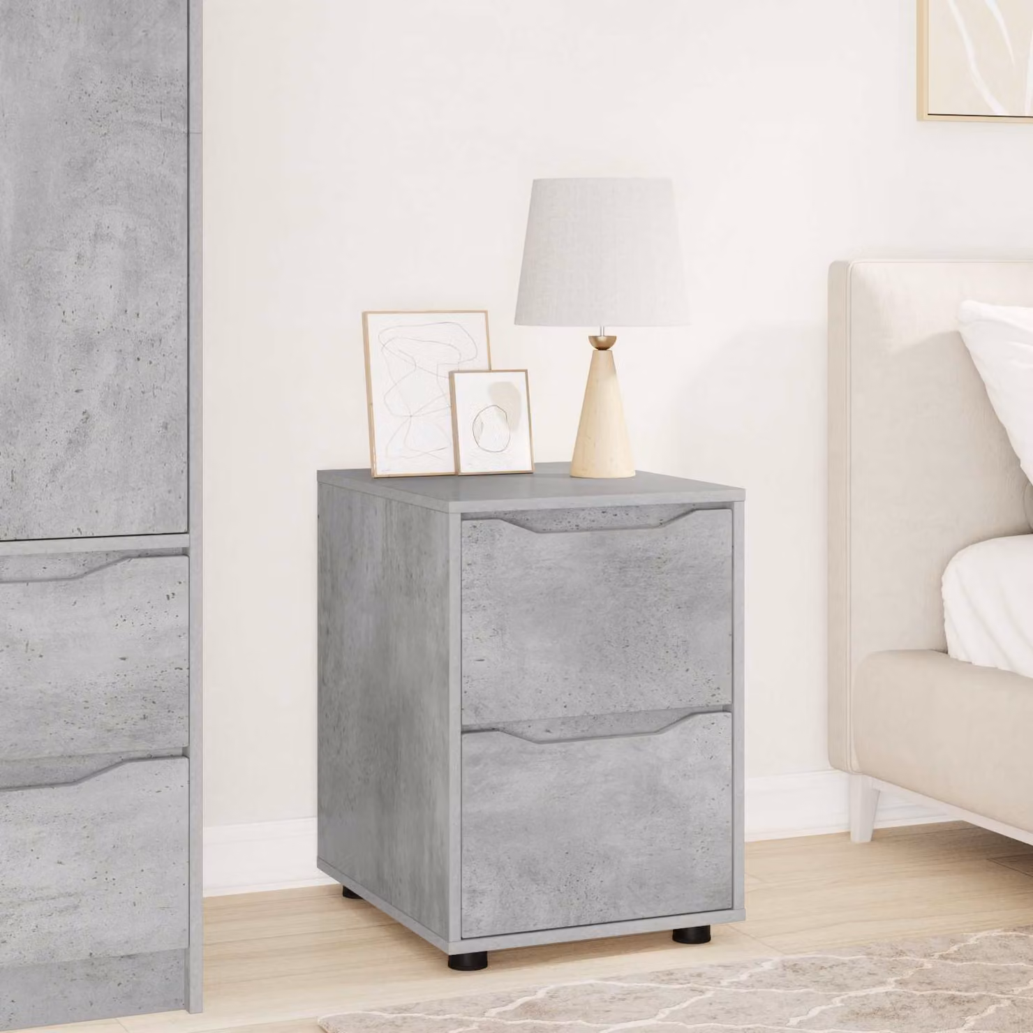 Armadio moderno vidaXL in legno ingegnerizzato grigio cemento L 40 cm x P 48 cm x H 57 cm