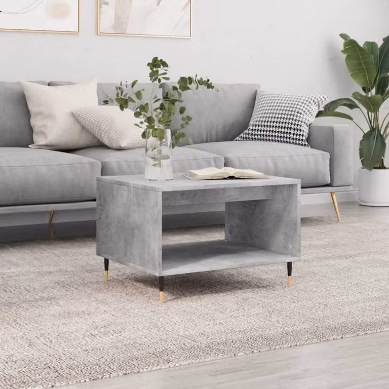 Maison Exclusive - Tavolino grigio cemento 60x50x40 cm Materiale ligneo
