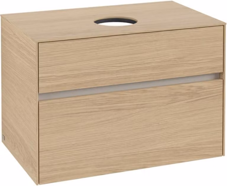 Villeroy & Boch Collaro Meuble sous-lavabo, suspendu, 2 tiroirs, lavabo au centre, 800x548x500mm, C03700VJ, C03700VJ