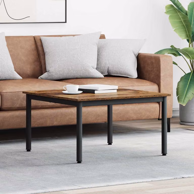 Tavolino da salotto moderno vidaXL in legno vecchio marrone L/P/H: 80 x 80 x 45 cm