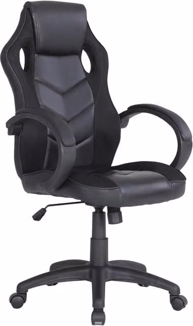 Sedia da Gaming Ergonomica GIORDANOSHOP in Similpelle Nera con Poggiatesta e Braccioli L/P/H: 61 x 66 x 116 cm