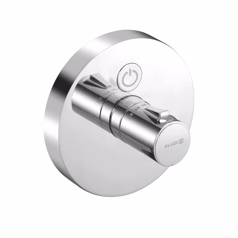 KLUDI PUSH Mitigeur thermostatique encastré, d'un consommateur, bouton-poussoir de commande, chrome, 389020538, 389020538