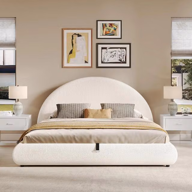 Letto matrimoniale-Xylo-180x200cm idraulico spazio ripiano beige