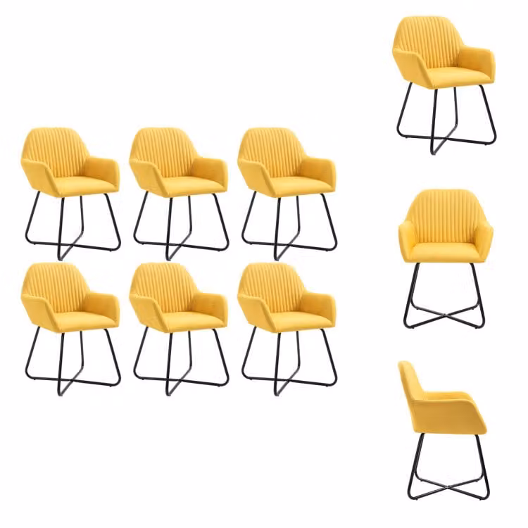 vidaXL Sedie da pranzo 6 pz. Tessuto giallo - Sedie da pranzo