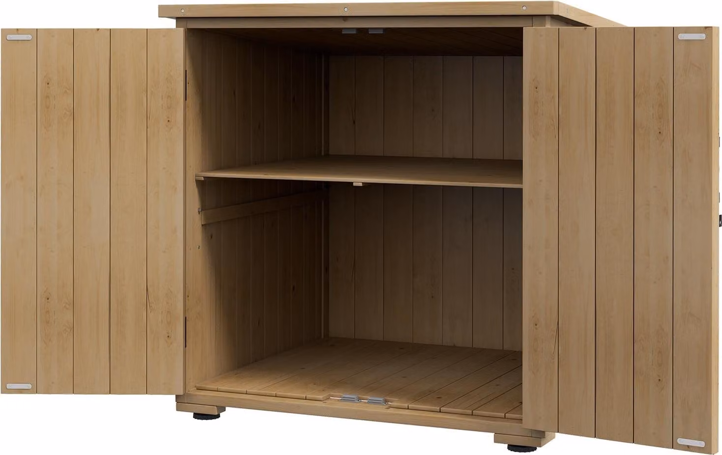 Casetta per attrezzi in legno resistente alle intemperie - Doppia porta, 77,5 x 88 x 90 cm