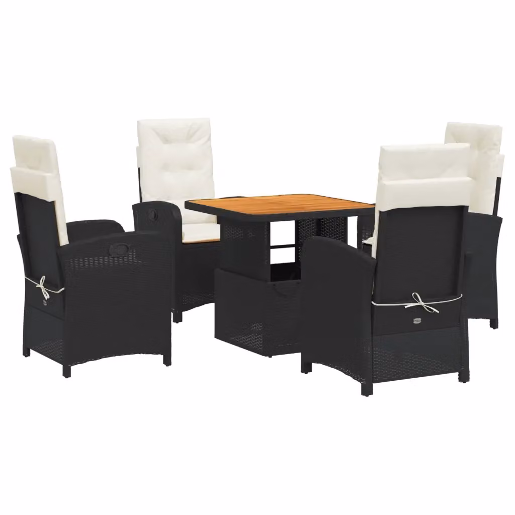 vidaXL Set da Pranzo da Giardino in Legno di Acacia con Altezza Regolabile, 5 Pezzi, Marrone – 2
