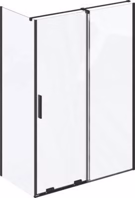 Parete laterale per porta doccia RAVAK Roll 100 cm, colore telaio nero, decorazione vetro trasparente X90VA0300Z1