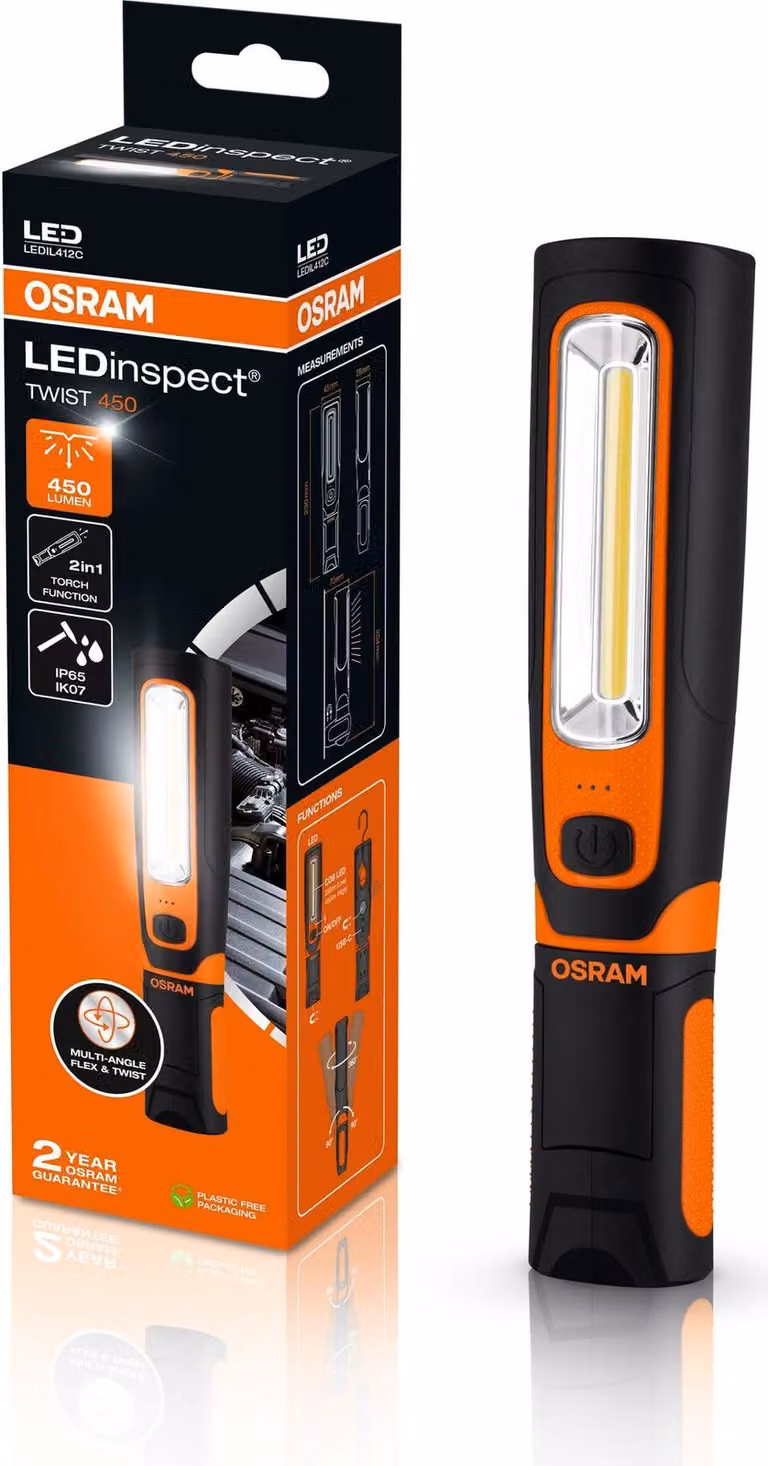 Osram LEDIL412C LEDInspect TWIST450 Lampada da lavoro a LED alimentata a batteria 450 lm