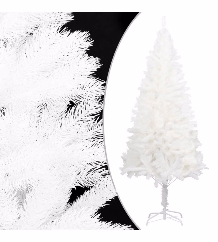 Set Albero Natale Artificiale con LED e Palline Bianco 150 cm