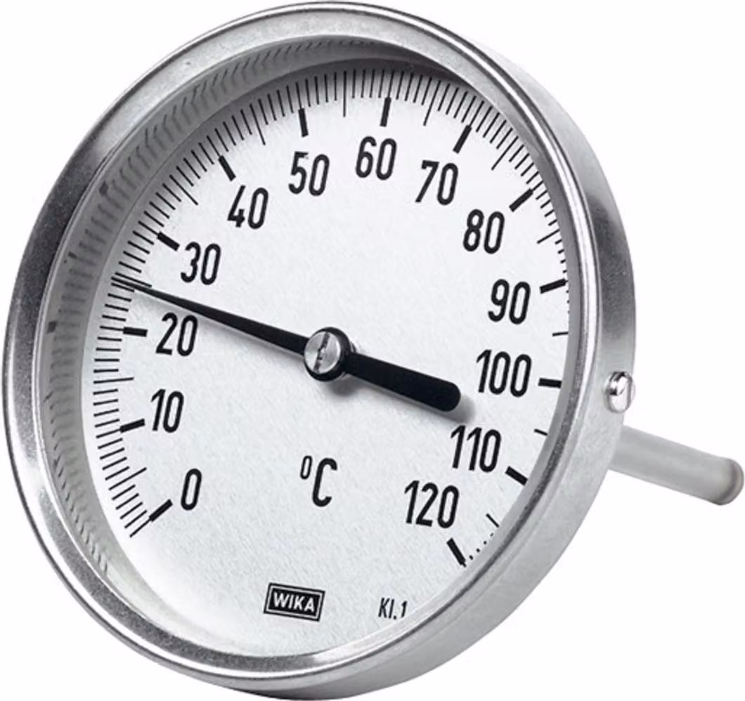 Termometro bimetallico Riegler, versione di alta qualità, L1=63/L2=43, Ã˜ 63, da 0°C a 250°C