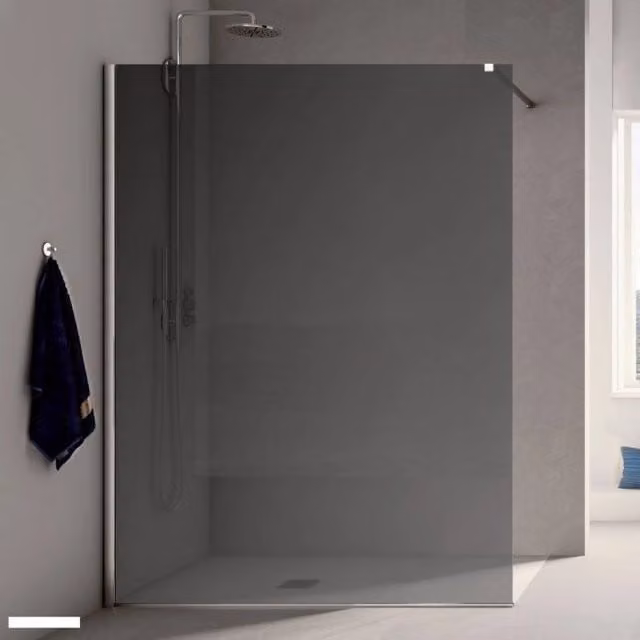 Parete doccia walk in cristallo fumè 6mm FIMJ 87/88 cm