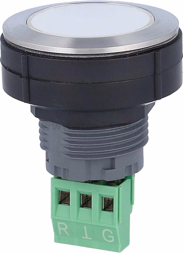 Georg Schlegel Spia LED a 2 colori, illuminabile a 230 V, rotonda, KOMBITAST-R-JUWEL Attacco a vite, sezione trasversale