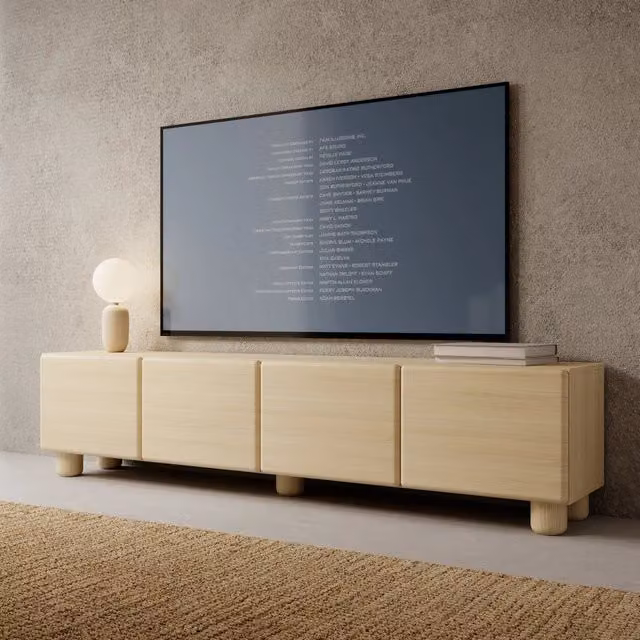 Kaleriha, Mobile Porta tv un Ripiano, 200x38x47h cm Marrone Rovere