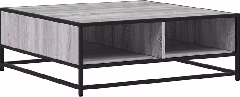 Tavolino Grigio Sonoma 80x80x30 cm in Truciolato e Metallo