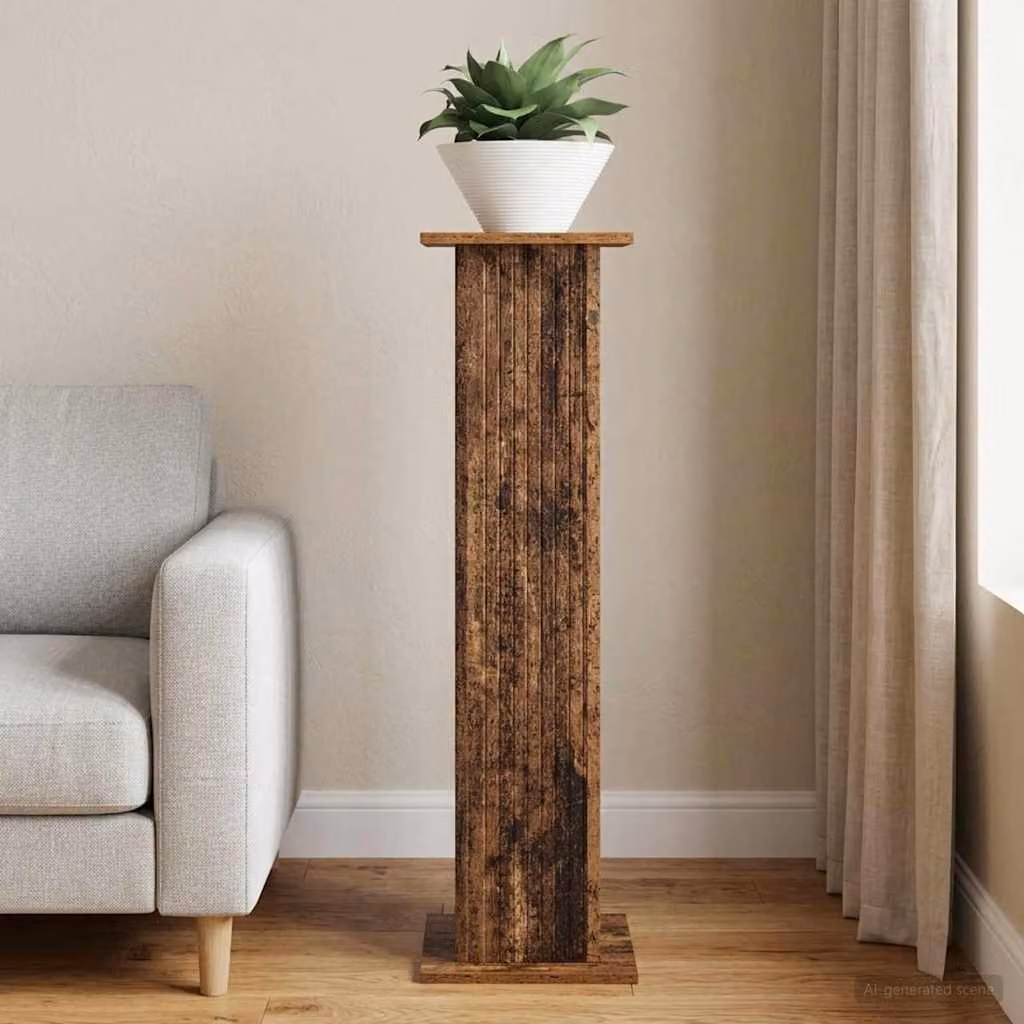 vidaXL Supporto per piante in legno color marrone, L/P/H: 30,5 x 30 x 100,5 cm
