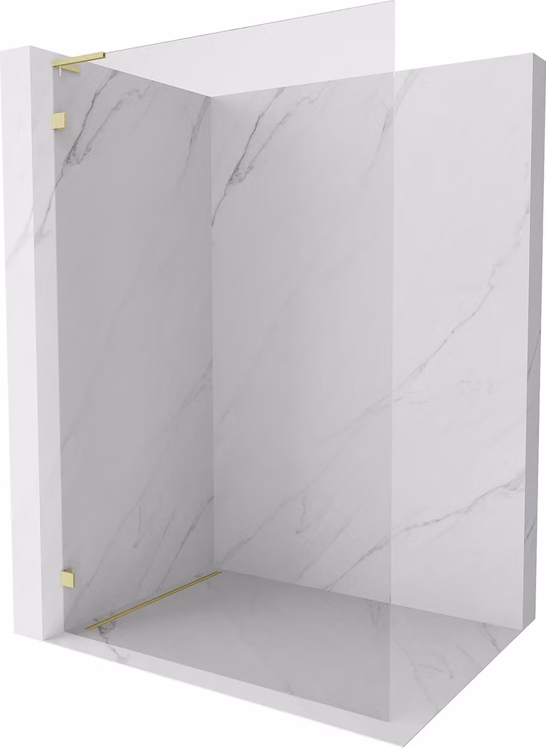 Mexen Lunar L parete doccia Walk-in sinistra 50 x 200 cm, trasparente 8 mm, oro spazzolato - 830L-050-000-55-00-L