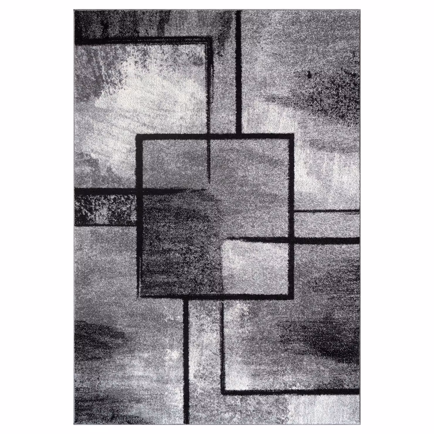 Tappeto Monde grigio con design astratto e minimalista, L: 140 cm x P: 200 cm – 2