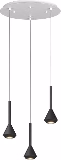 Lampadario Moderno Aygo Metallo Bianco E Nero 3 Luci Gu10