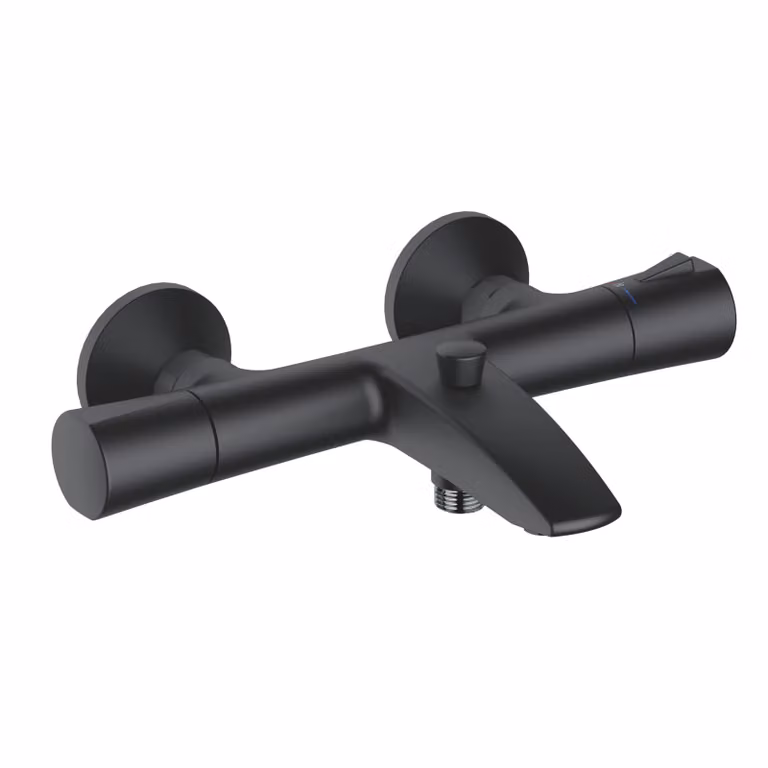 Mitigeur thermostatique KLUDI ZENTA SL pour baignoire et robinetterie de douche, montage mural, dispositif anti-débordement d'eau chaude, 351013938, 351013938